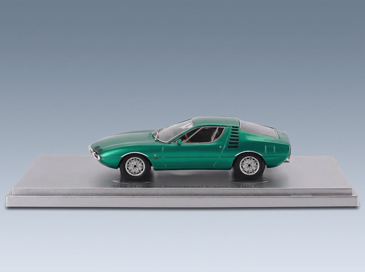 Alfa Romeo Montreal Expo 1967 Green Metallic Kess Model 1:43 scale model - side view