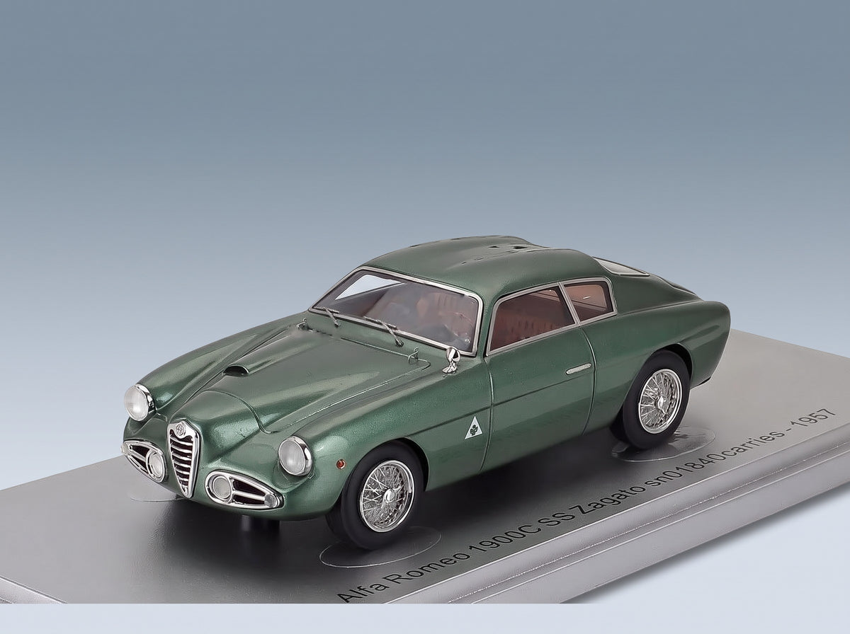 Alfa Romeo 1900C SS SN01840 Zagato Coupé 1957 Green Metallic Kess Model 1:43 scale model - front three-quarter view