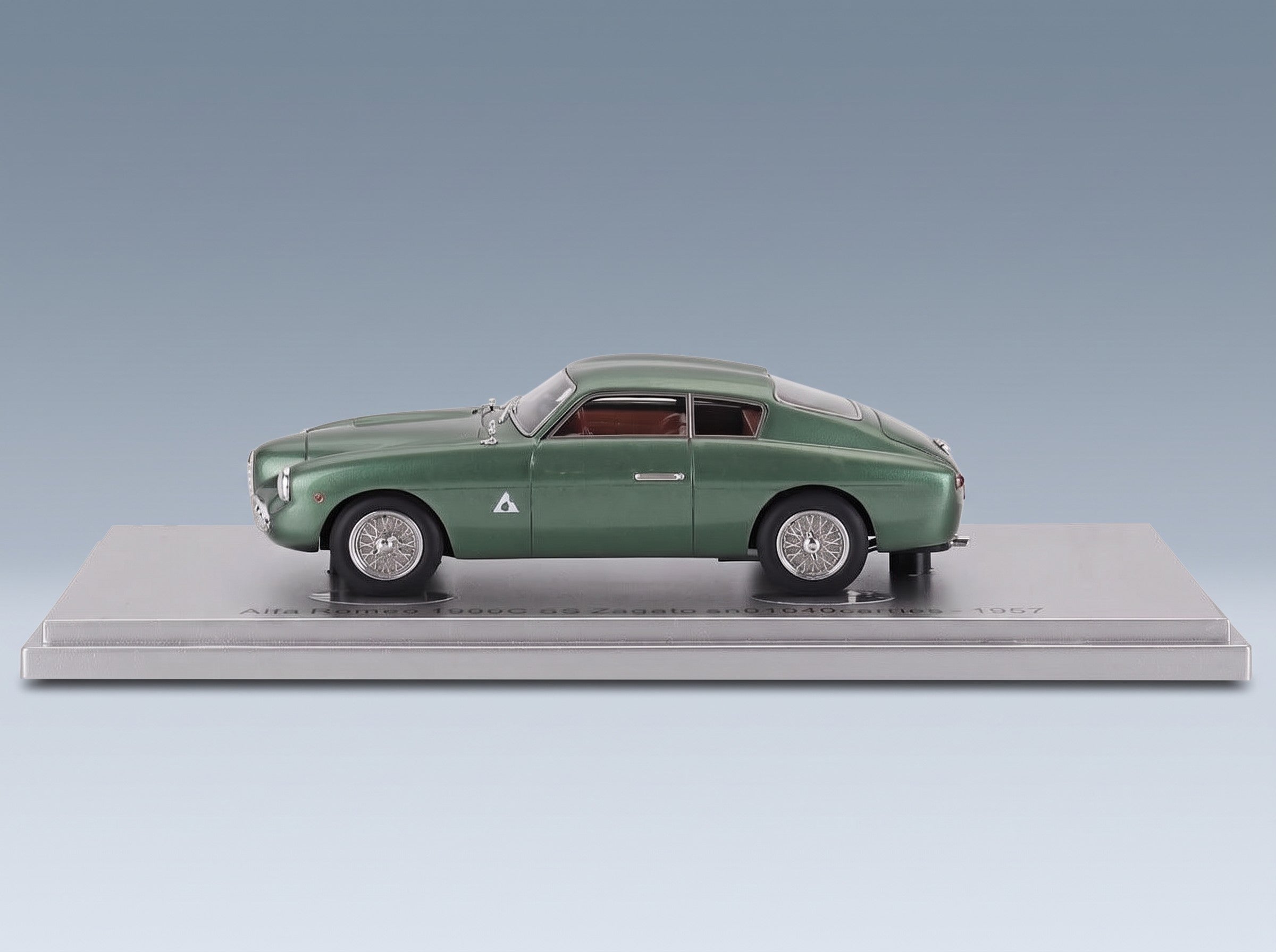 Alfa Romeo 1900C SS SN01840 Zagato Coupé 1957 Green Metallic Kess Model 1:43 scale model - side view