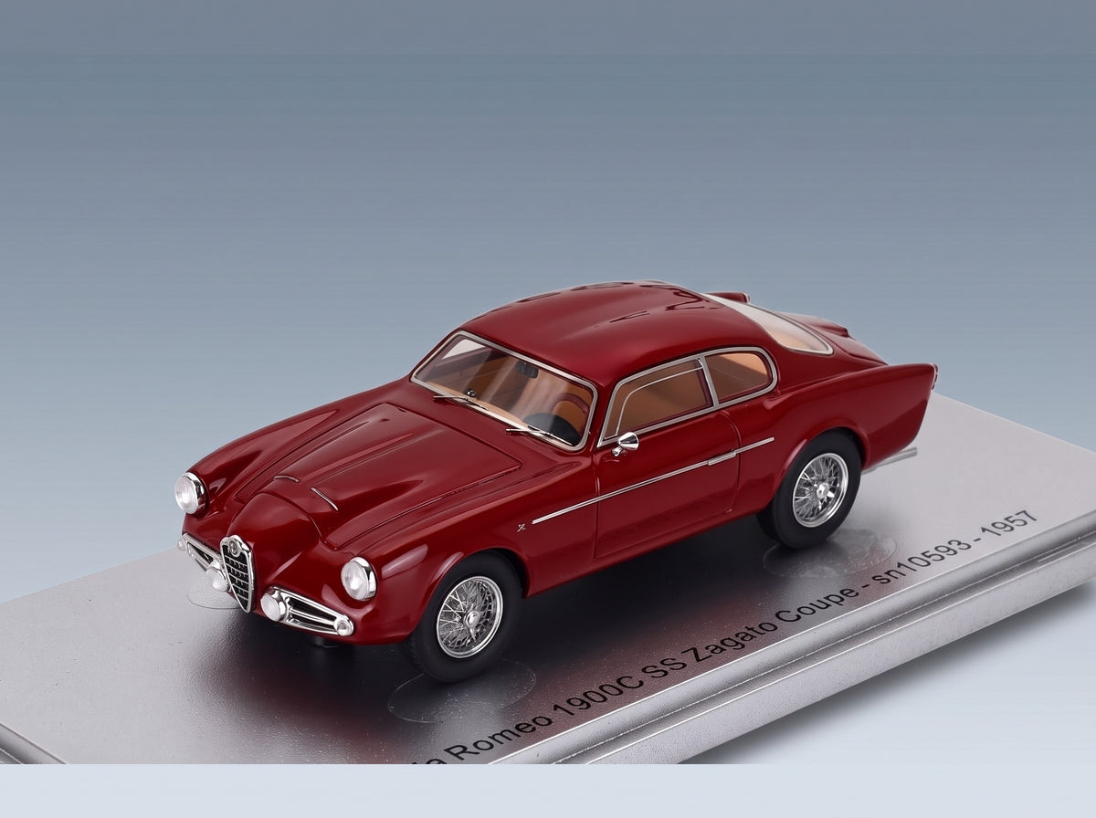 Alfa Romeo 1900C SS SN10593 Zagato Coupé 1957 Bordeaux Kess Model 1:43 scale model - front three-quarter view