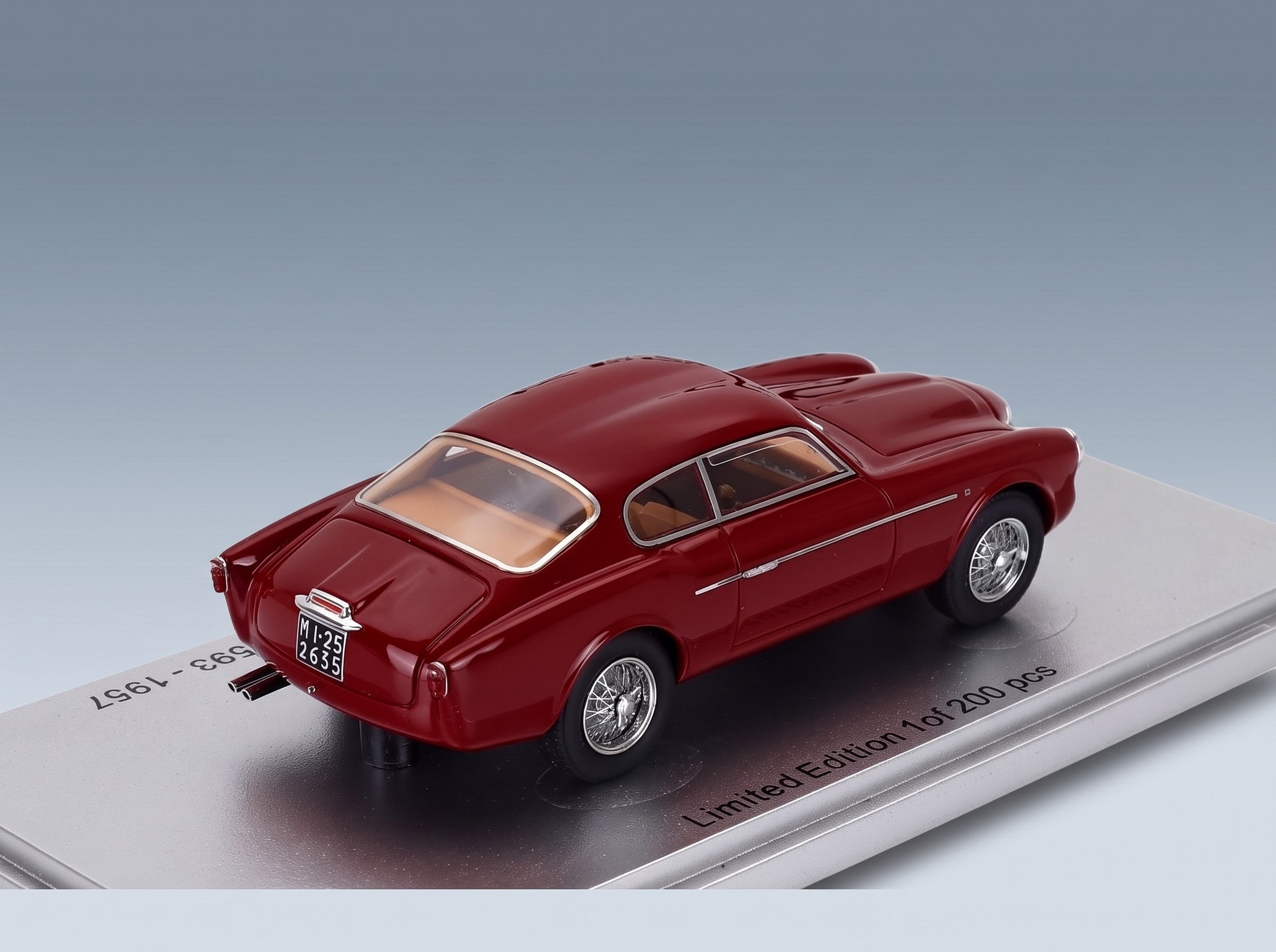 Alfa Romeo 1900C SS SN10593 Zagato Coupé 1957 Bordeaux Kess Model 1:43 scale model - rear three-quarter view