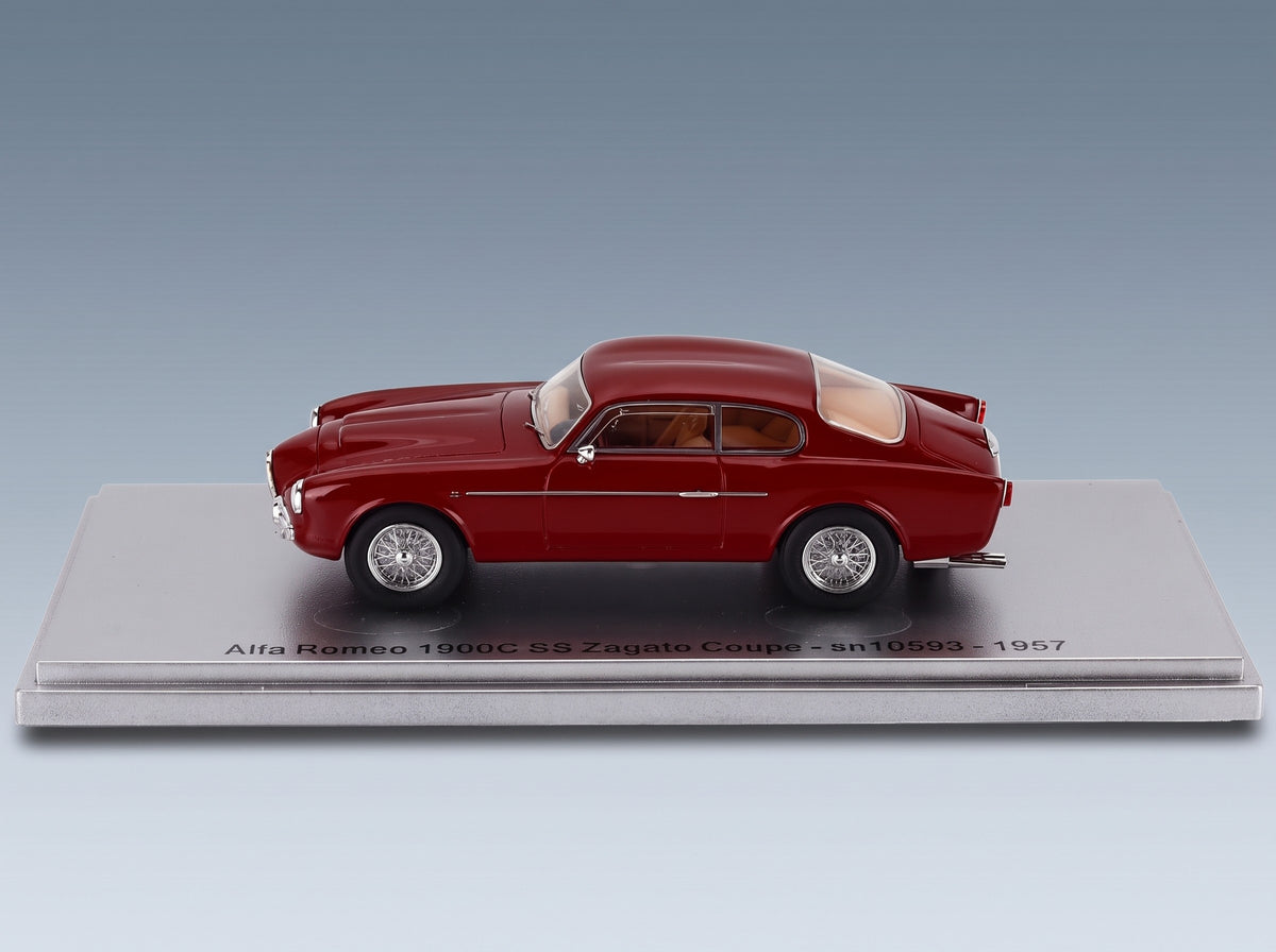 Alfa Romeo 1900C SS SN10593 Zagato Coupé 1957 Bordeaux Kess Model 1:43 scale model - side view