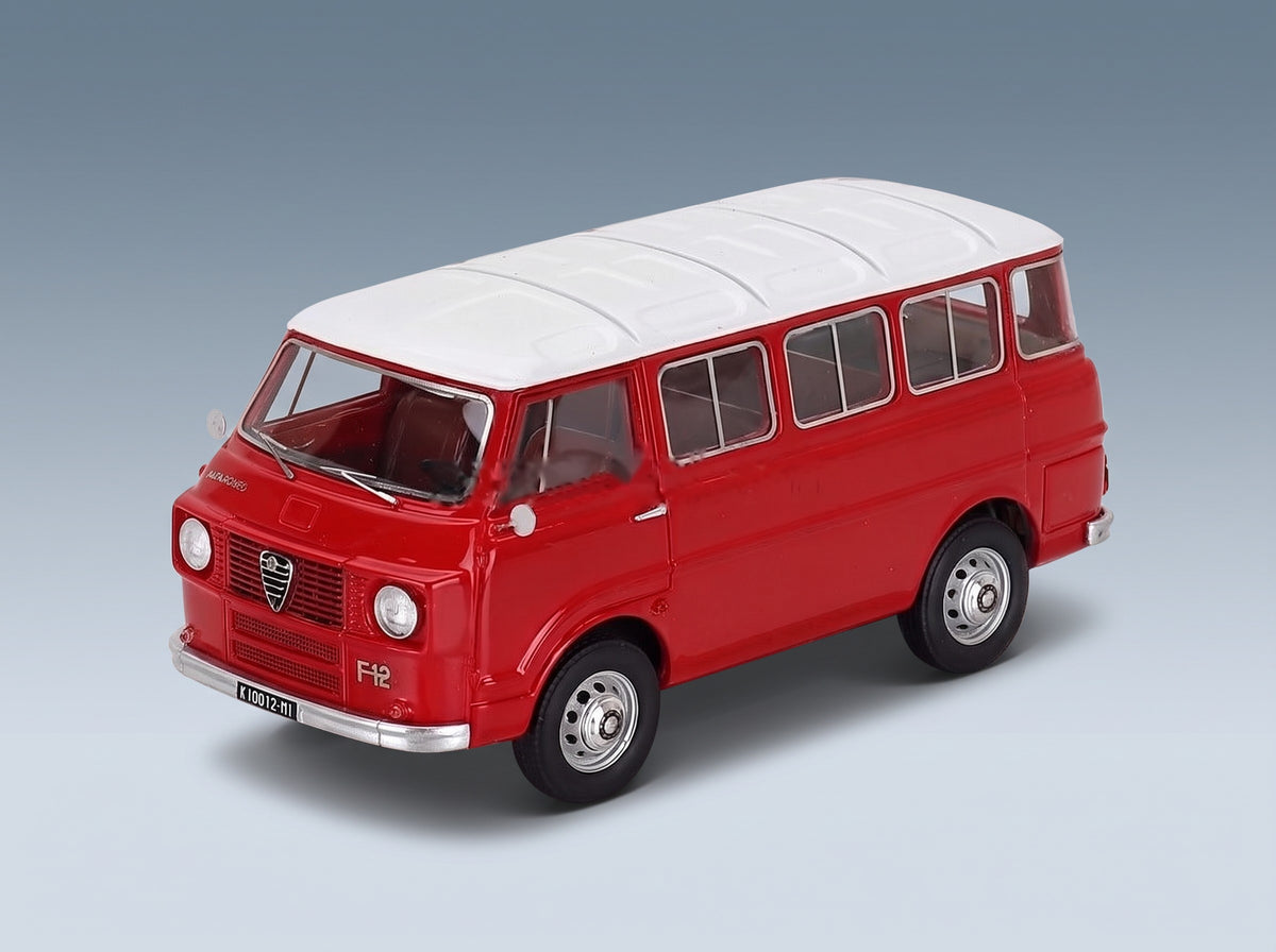 Alfa Romeo F-12 Minibus 1-Series 1967 Red White Kess Model 1:43 scale model - front three-quarter view
