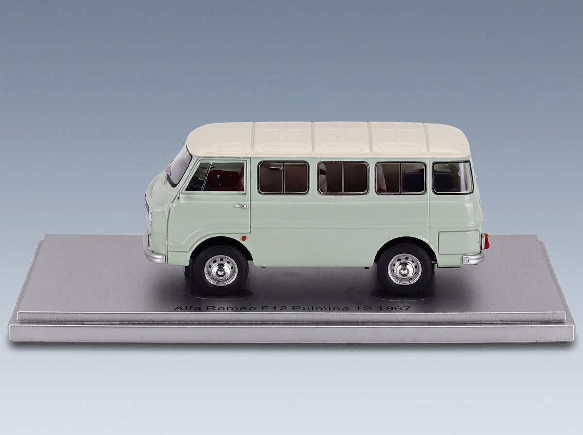 Alfa Romeo F-12 Minibus 1-Series 1967 Very Light Green White Kess Model 1:43 scale model - side view