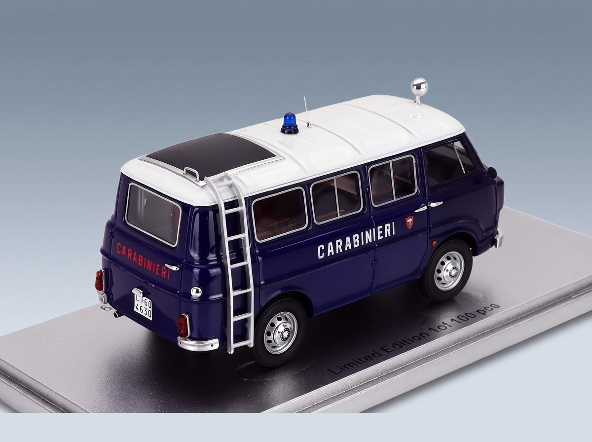 Alfa Romeo F-12 Minibus 1-Series Carabinieri 1969 Kess Model 1:43 scale model - rear three-quarter view
