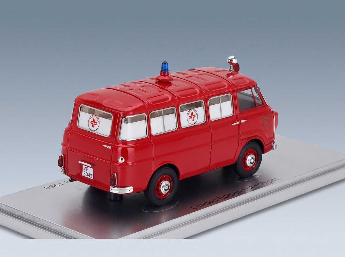 Alfa Romeo F-12 Vigili del Fuoco Ambulanza 1968 KESS Model 1:43 scale model - rear three-quarter view
