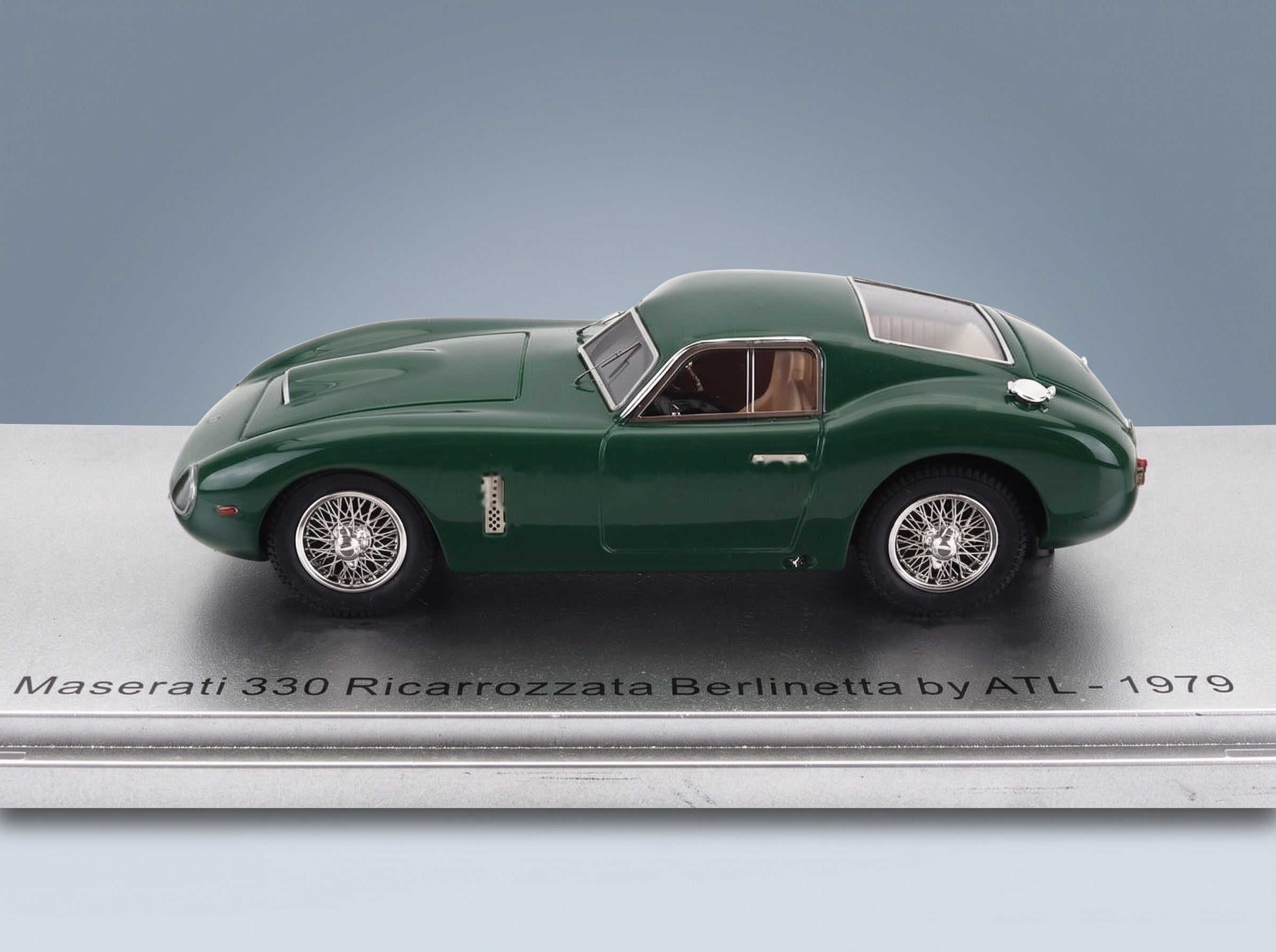 Maserati 330 Ricarrozzata Berlinetta by ATL 1979 Green Kess Model 1:43 scale model - side view