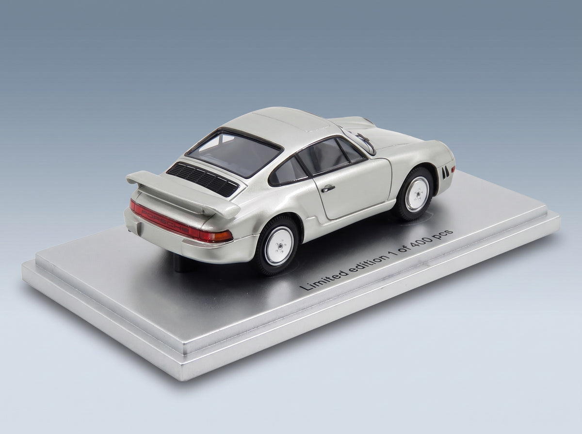 Porsche 911 Prototype 3.2 Carrera E19 1984 Silver Kess Model 1:43 scale model - rear three-quarter view