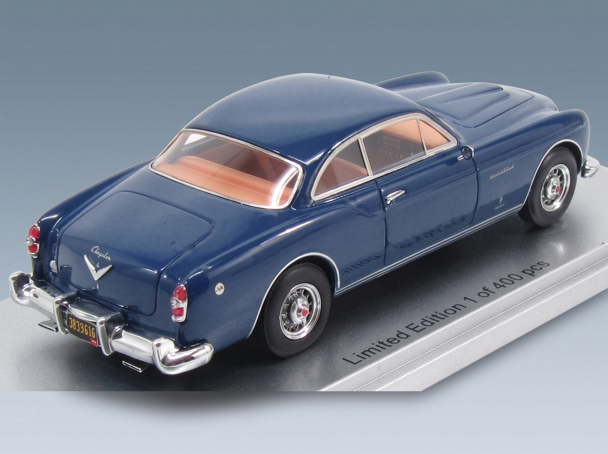 Chrysler New Yorker Ghia Coupe 1954 Blue Kess Model 1:43 scale model - rear three-quarter view