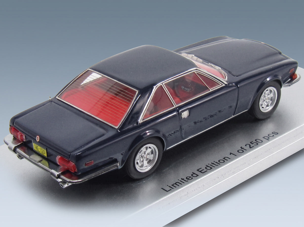 MOMO Mirage 5.7L V8 Coupé 1971 Blue Kess Model 1:43 scale model - rear three-quarter view