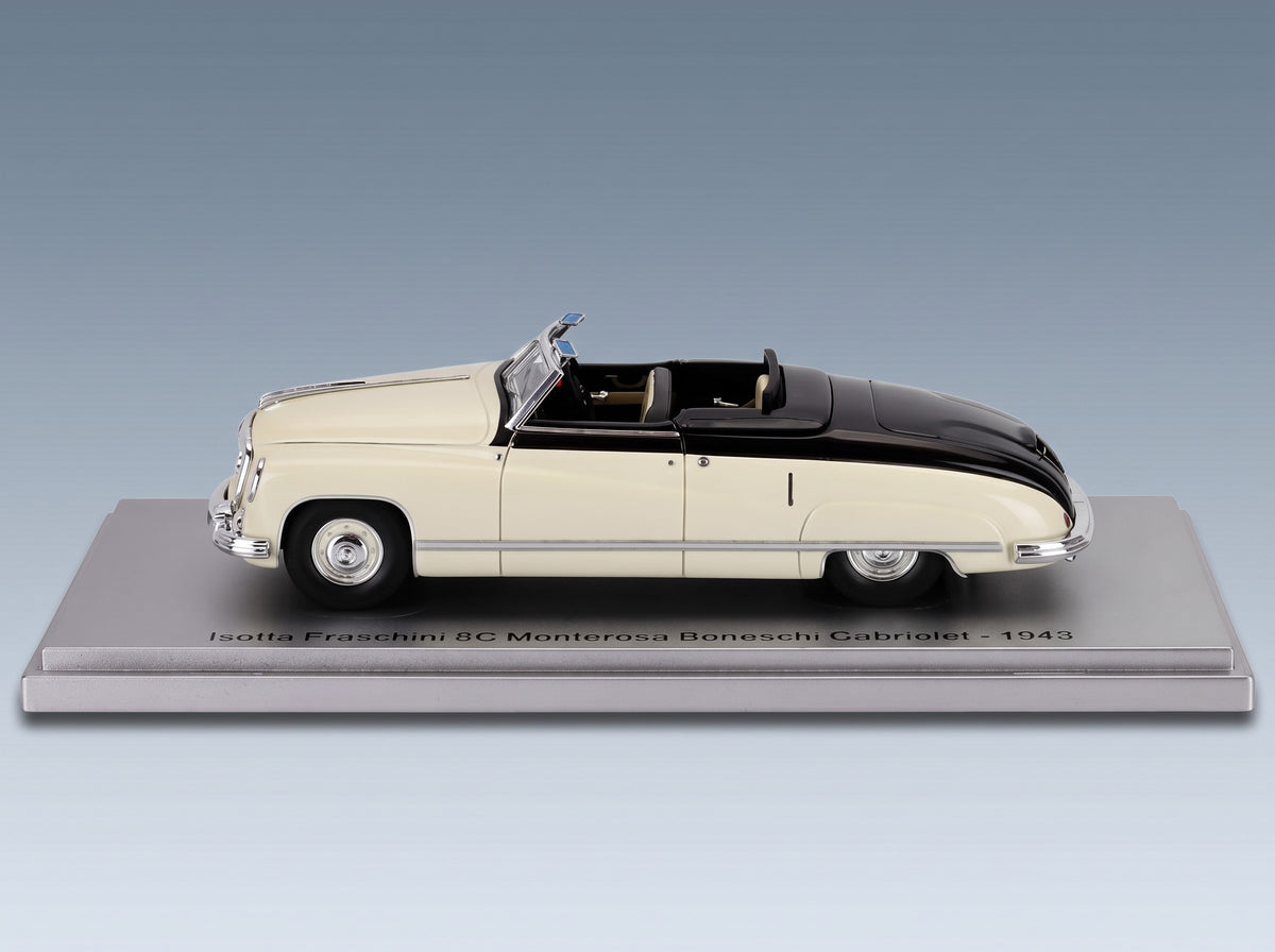 Isotta Fraschini 8C Monterosa Boneschi Cabriolet Open 1948 Ivory Blue Kess Model 1:43 - side view