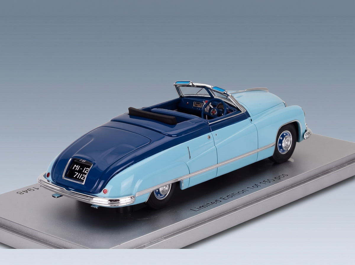 Isotta Fraschini 8C Monterosa Boneschi Cabriolet Open 1948 Two-Tone Blue Kess Model 1:43 - rear three-quarter view