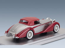 Bentley MKVI Drophead Ch.B122DA Coupé Cabriolet Closed 1949 Silver Red Kess Model 1:43 scale model - rear three-quarter view