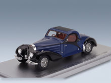 Bugatti 57C Atalante Coupé Sn.57641 Open Roof 1938 Blue Black Kess Model 1:43 scale model - front three-quarter view