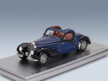 Bugatti 57C Atalante Coupé SN.57641 Open Roof 1938 Blue Black Kess Model 1:43 scale model - front three-quarter view