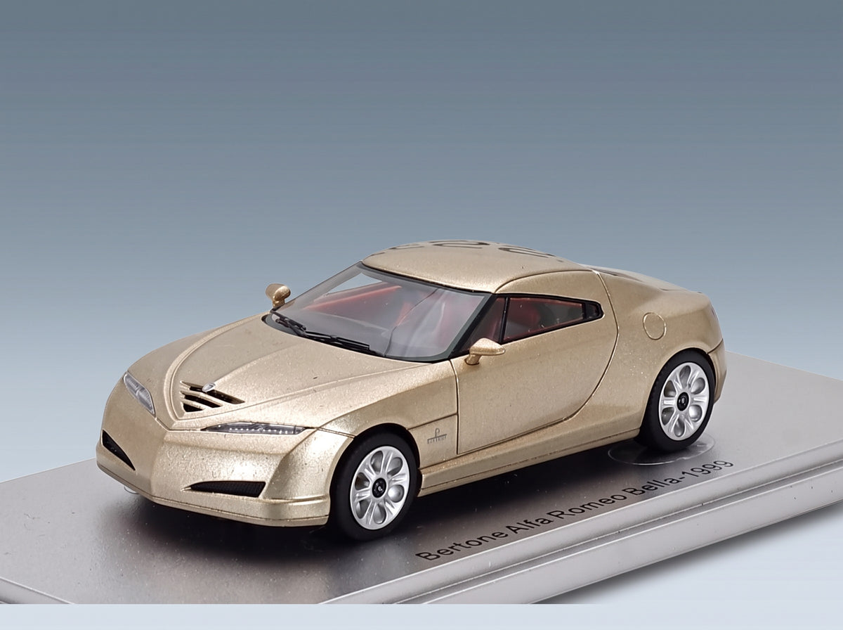 Alfa Romeo Bertone Bella Concept Car 1999 Gold Metallic Kess Model 1:43 scale model - front three-quarter view