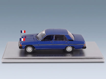 Peugeot 604 GTi V6 Ministeriale 1983 Blue Kess Model 1:43 scale model - side view