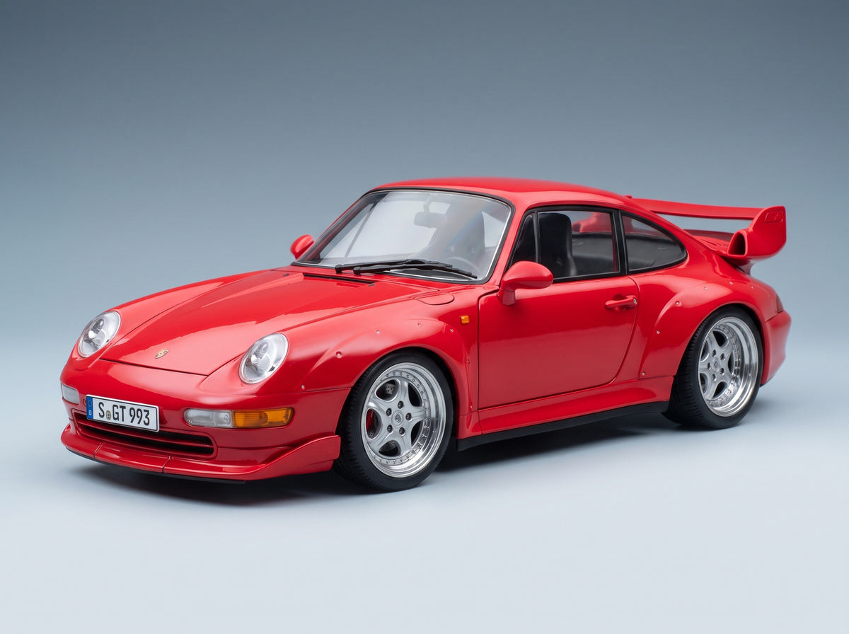 Porsche 911 993 GT2 with Speedline Rims 1996 KK Scale 1:12 scale model - front three-quarter view