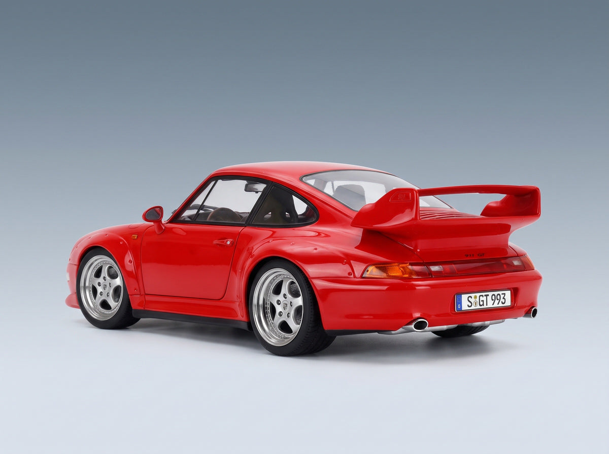 Porsche 911 993 GT2 with Speedline Rims 1996 KK Scale 1:12 scale model - rear three-quarter view