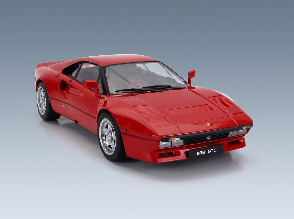 Ferrari 288 GTO 1984 Rosso Corsa Black Red Interior KK Scale 1:18 scale model - front three-quarter view