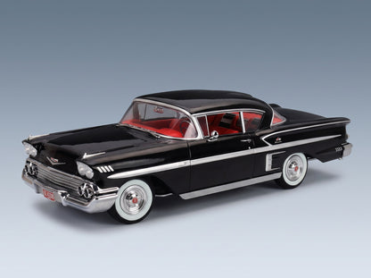 CHEVROLET - BEL AIR IMPALA COUPE 1958 - BLACK scale model - front three-quarter view