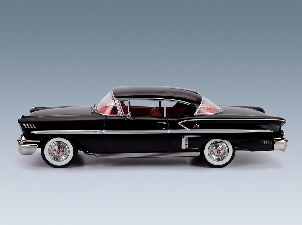 CHEVROLET - BEL AIR IMPALA COUPE 1958 - BLACK scale model - side view