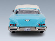 CHEVROLET - BEL AIR IMPALA COUPE 1958 - TURQUOISE WHITE scale model - rear three-quarter view