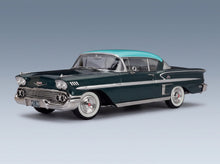 CHEVROLET - BEL AIR IMPALA COUPE 1958 - 2 TONE GREEN scale model - front three-quarter view