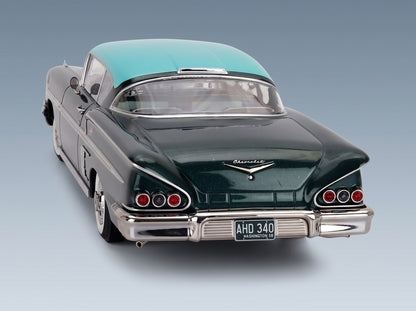 CHEVROLET - BEL AIR IMPALA COUPE 1958 - 2 TONE GREEN scale model - rear three-quarter view