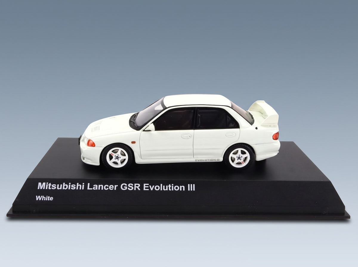 Mitsubishi Lancer Evolution III 1995 White Kyosho 1:43 scale model - original packaging