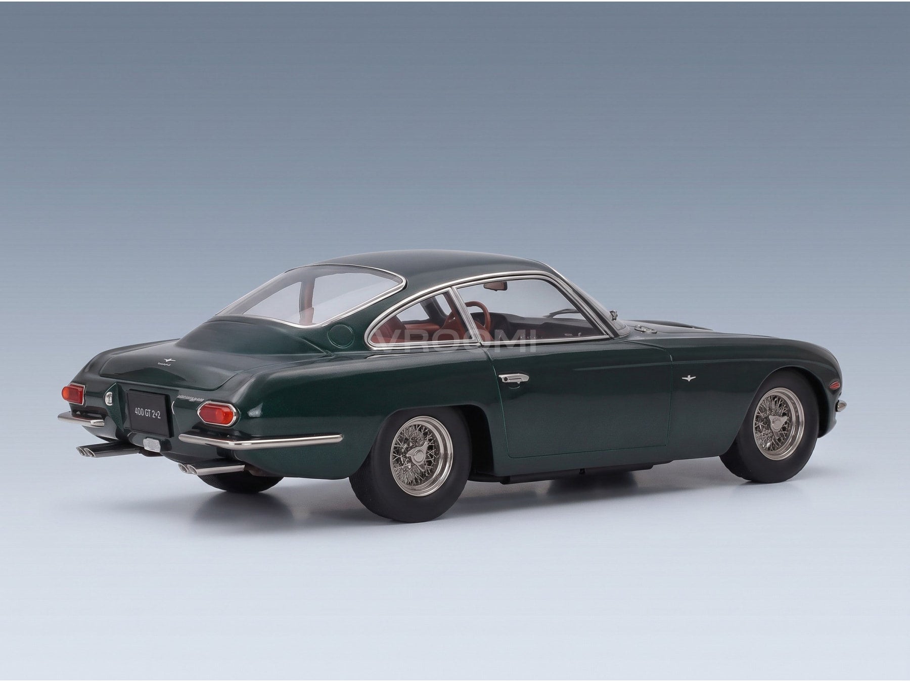 Lamborghini 400 GT 2+2 1965 Dark Green KK Scale 1:18 scale model - rear three-quarter view