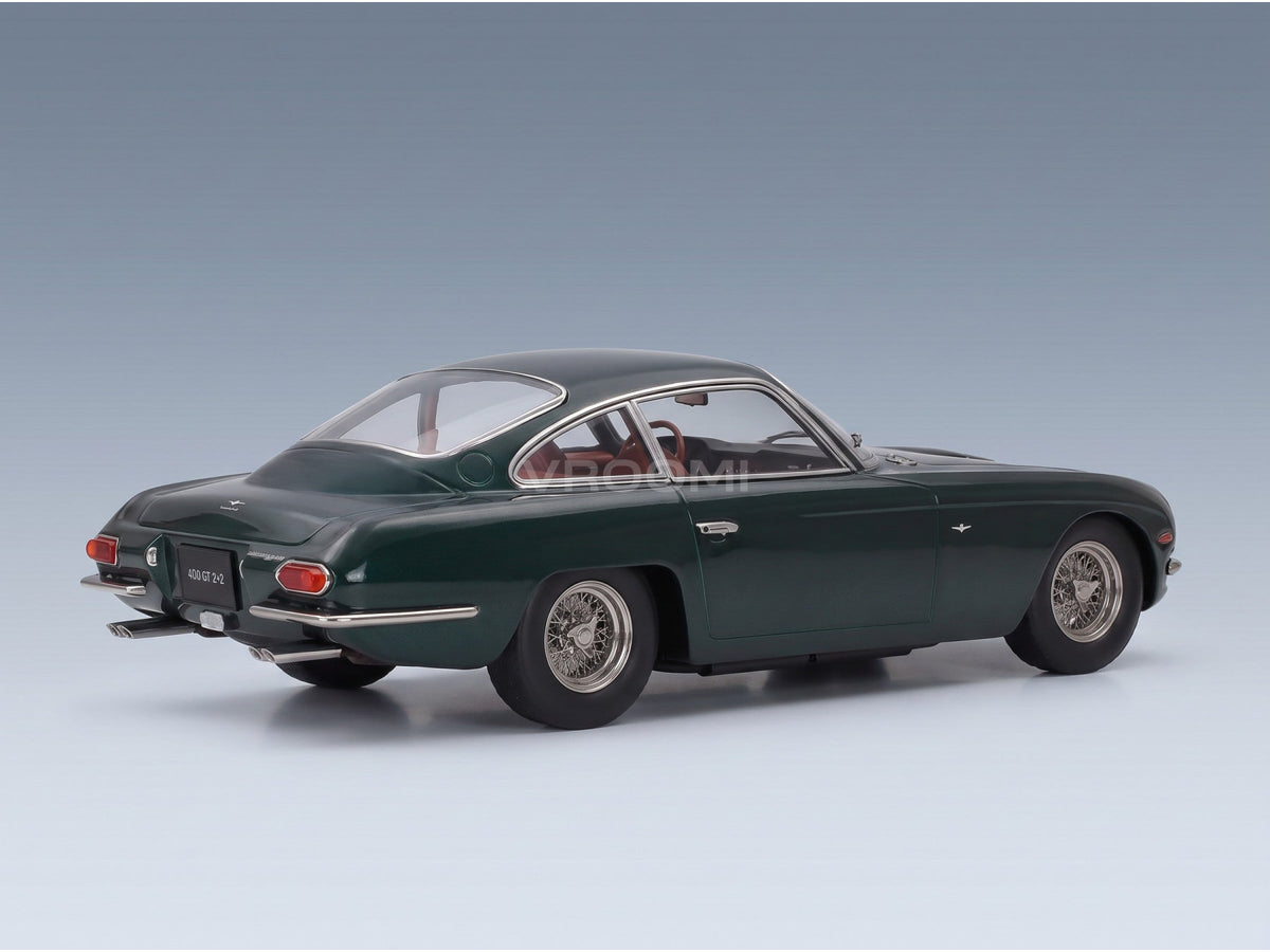 Lamborghini 400 GT 2+2 1965 Dark Green KK Scale 1:18 scale model - rear three-quarter view