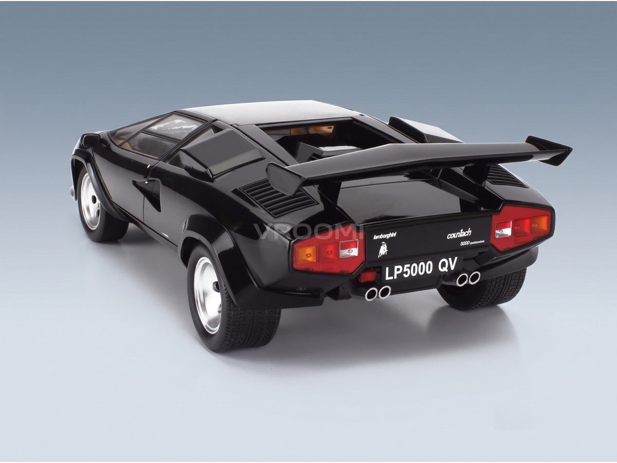Lamborghini Countach LP 5000S QV 1985 Black KK Scale 1:12 scale model - rear three-quarter view