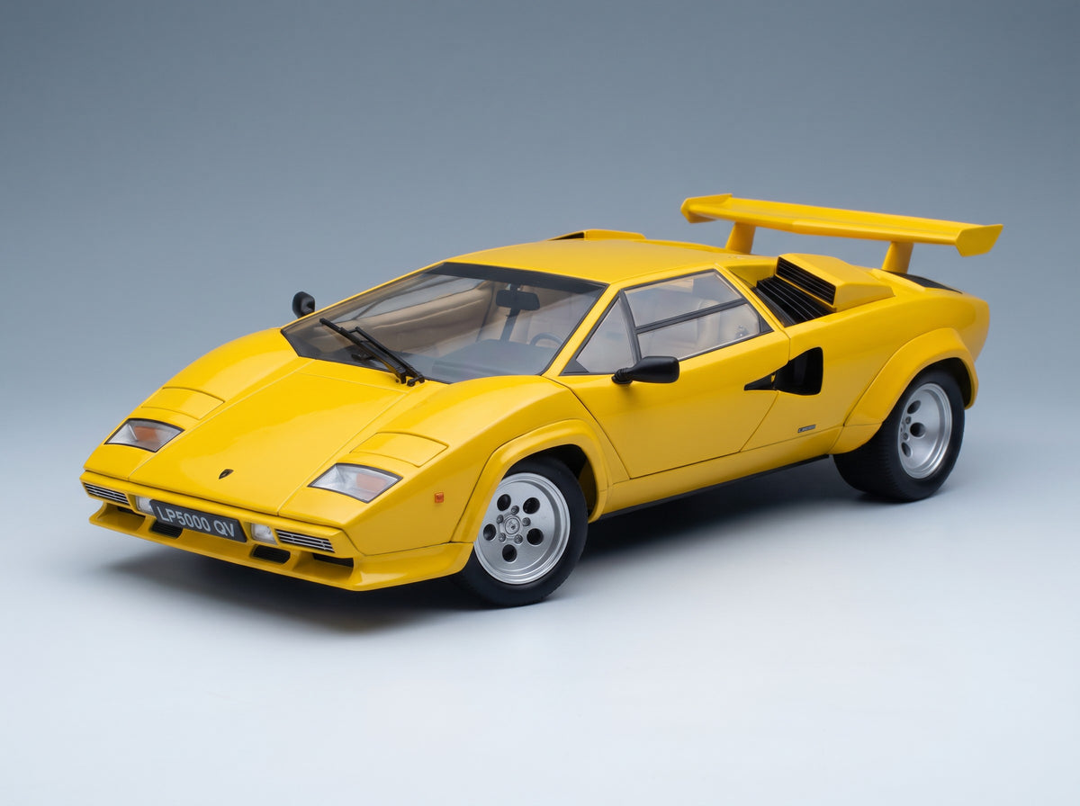 Lamborghini Countach LP 5000S QV 1985 Yellow KK Scale 1:12 scale model - opening parts
