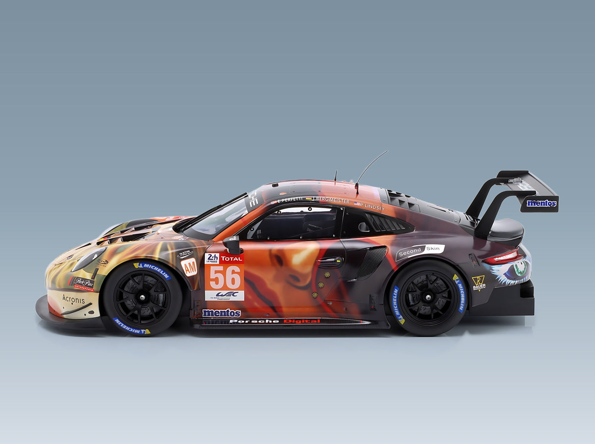 Porsche 911 991 RSR Project 1 No. 56 Jörg Bergmeister Patrick Lindsey Egidio Perfetti Winner LMGTE Am 24h Le Mans 2019 IXO Models 1:12 scale model - side view