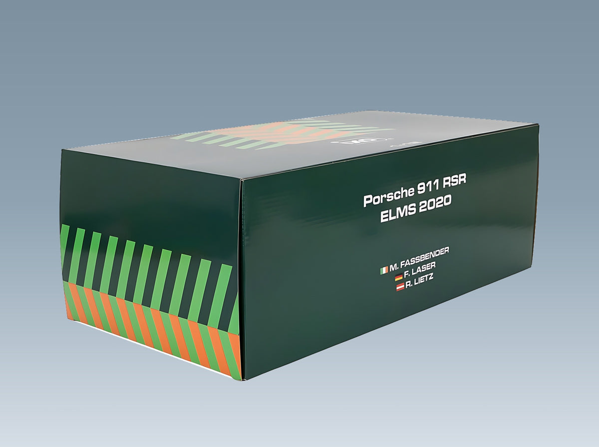 Porsche 911 991 RSR Proton Competition No. 93 Fassbender Fernandez Laser Lietz Green ELMS 2020 IXO Models 1:12 scale model - original packaging