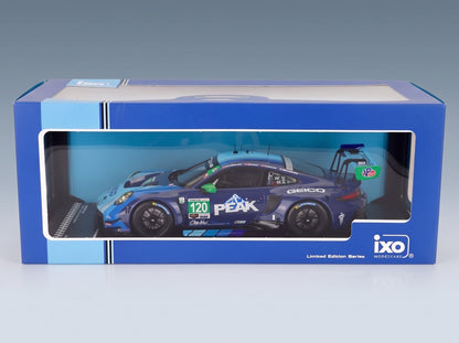 Porsche 911 GT3 R (992) Wright Motorsports No. 120 Makowiecki Skeer Heylen Adelson Rolex 24 at Daytona 2024 IXO Models 1:18 scale model - original packaging