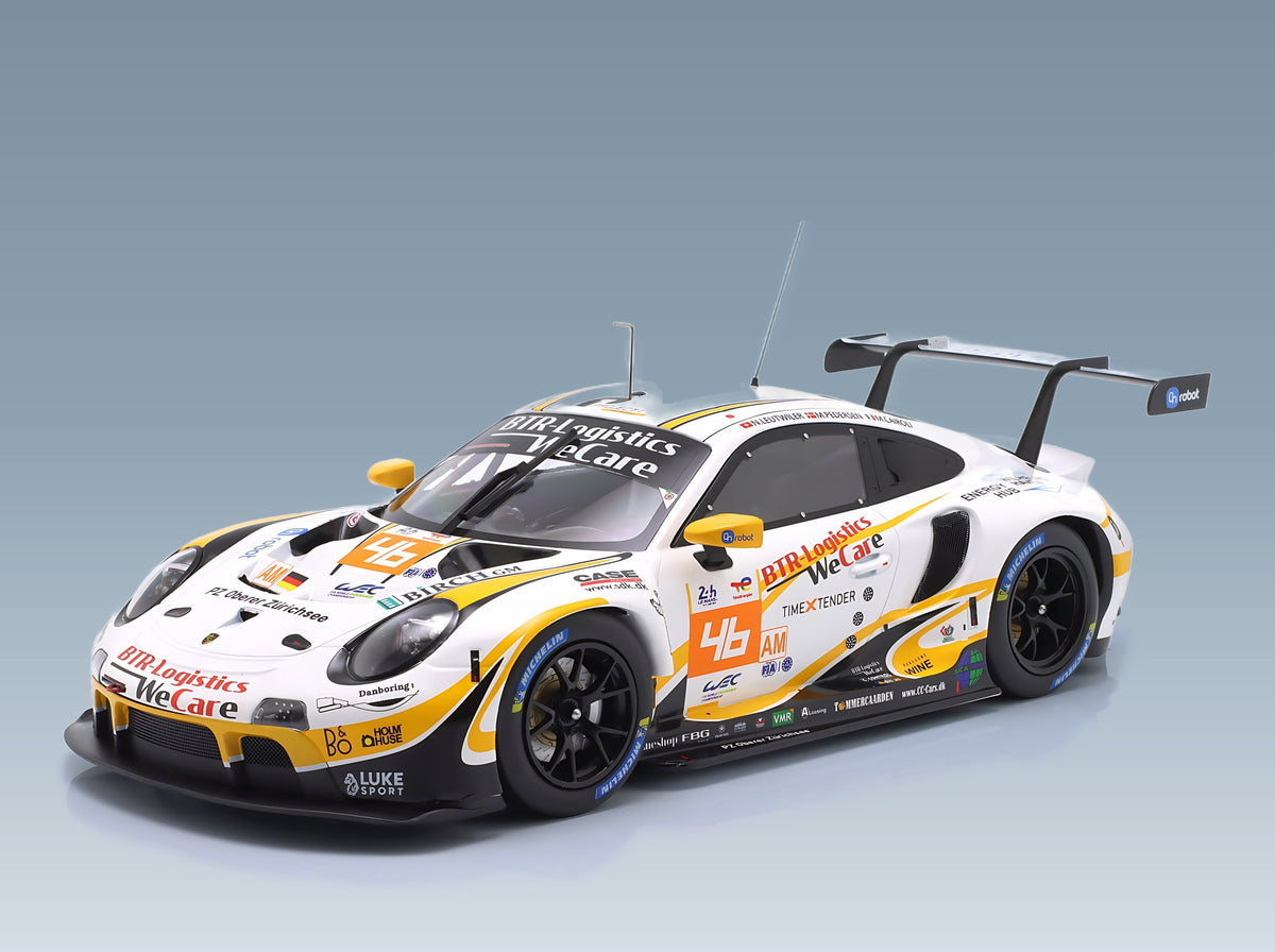 Porsche 911 991 RSR-19 4.2L Project 1 No. 46 Cairoli Pedersen Leutwiler 24h Le Mans 2022 IXO Models 1:18 scale model - front three-quarter view
