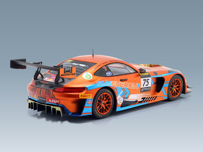Mercedes-AMG GT3 Sun Energy 1 Racing No. 75 Stolz Gounon Habul Konrad Orange Winner 12h Bathurst 2022 IXO Models 1:18 scale model - rear three-quarter view