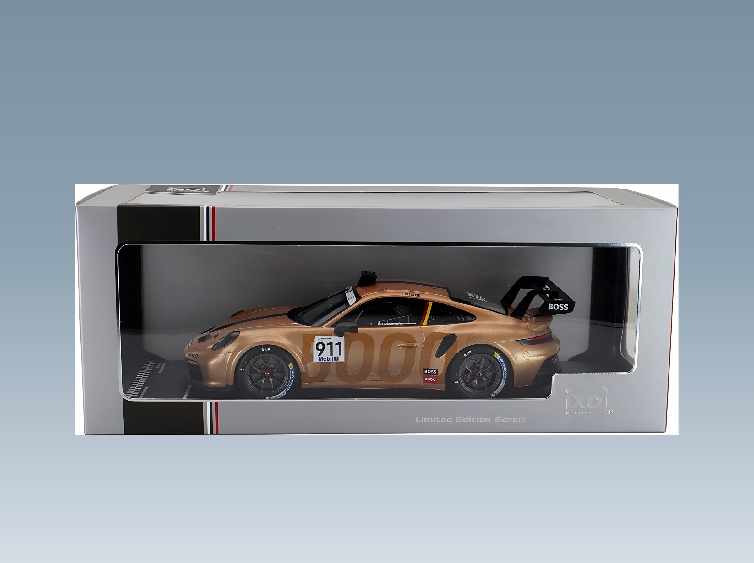 Porsche 911 992 GT3 Cup Porsche Motorsport No. 911 Timo Glock Porsche Supercup Hungaroring 2023 IXO Models 1:18 scale model - original packaging