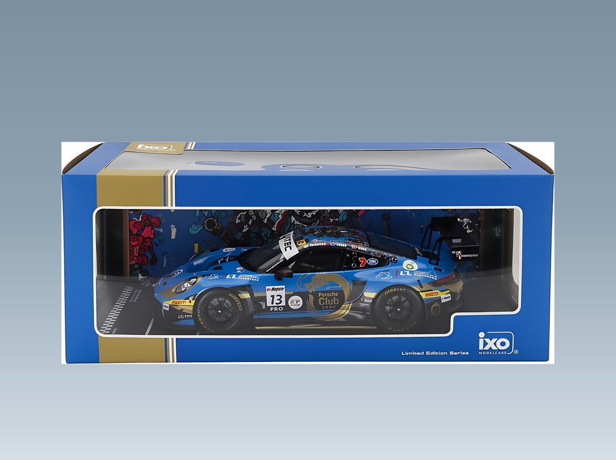 Porsche 911 992 GT3 R Phantom Global Racing No. 13 4th 12h Bathurst 2024 Jaxon Evans Joel Eriksson Thomas Preining IXO Models 1:18 scale model - original packaging