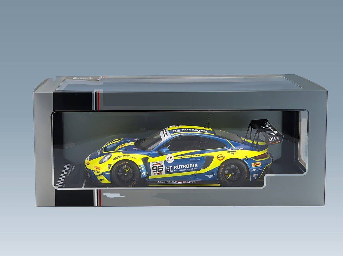 Porsche 911 992 GT3 R Rutronik Racing No. 96 Andlauer Müller Niederhauser 24h Spa 2024 IXO Models 1:18 scale model - original packaging