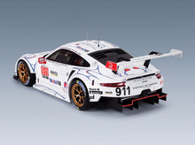 Porsche 911 991 RSR Porsche GT No. 911 Pilet Tandy Makowiecki Winner GTLM Class Petit Le Mans 2018 Minichamps 1:18 scale model - rear three-quarter view