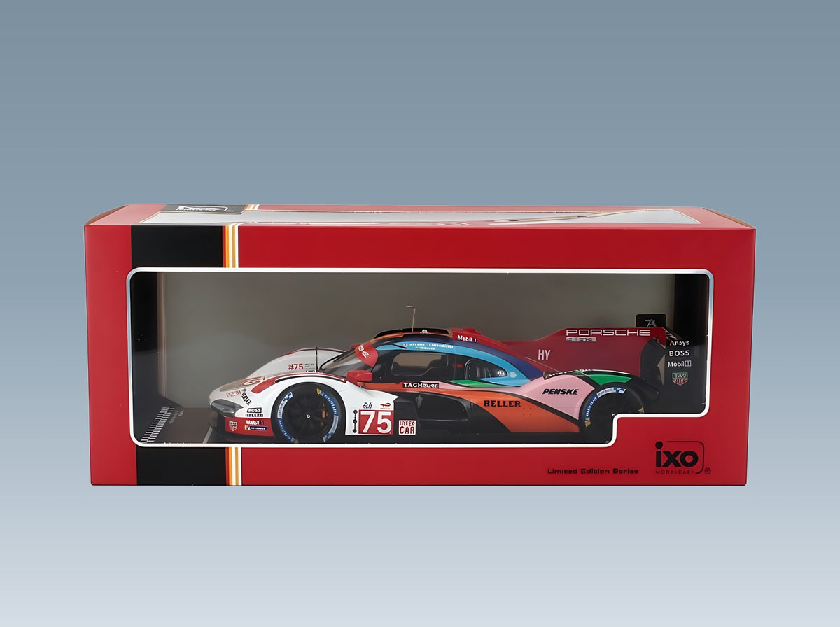Porsche 963 Porsche Penske Motorsport No. 75 Felipe Nasr Mathieu Jaminet Nick Tandy 24h Le Mans 2023 IXO Models 1:18 scale model - original packaging