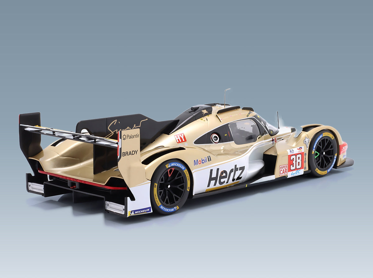 Porsche 963 9RD Team Hertz JOTA No. 38 Rasmussen Button Hanson 9th 24h Le Mans 2024 IXO Models 1:18 scale model - rear three-quarter view
