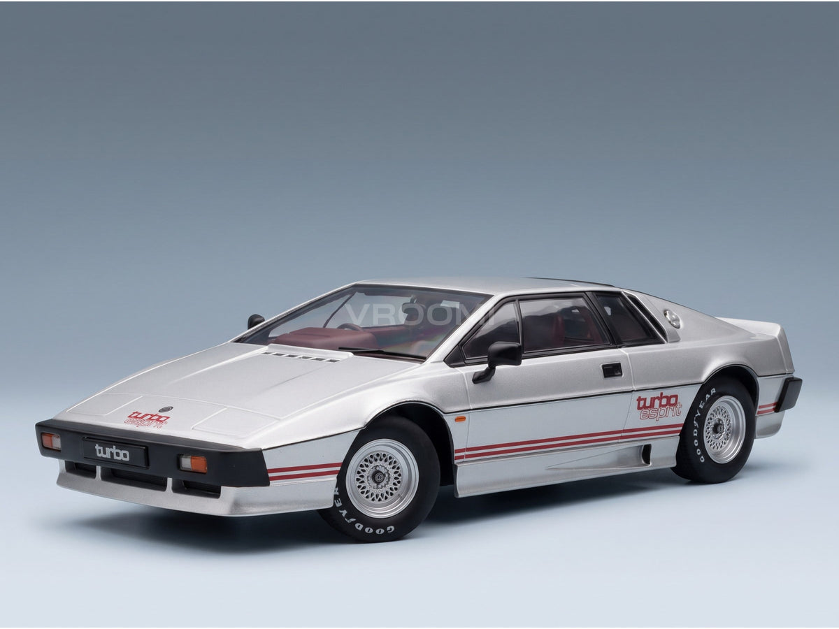 Lotus Esprit Turbo 1981 Silver Red KK Scale 1:18 scale model - front three-quarter view