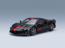 FERRARI - 296 SPECIALE N 25 2025 - NERO PUROSANGUE - BLACK RED scale model - front three-quarter view