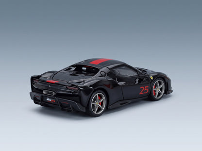 FERRARI - 296 SPECIALE N 25 2025 - NERO PUROSANGUE - BLACK RED scale model - rear three-quarter view