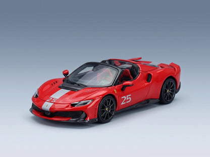 FERRARI - 296 SPECIALE A N 25 SPIDER OPEN 2025 - ROSSO CORSA - RED WHITE scale model - front three-quarter view