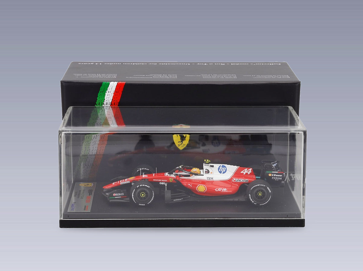FERRARI - F1  SF-26 TEAM SCUDERIA FERRARI HP SF26 N 44 3rd CHINA GP 2026 LEWIS HAMILTON - RED WHITE BLACK scale model - side view in display case